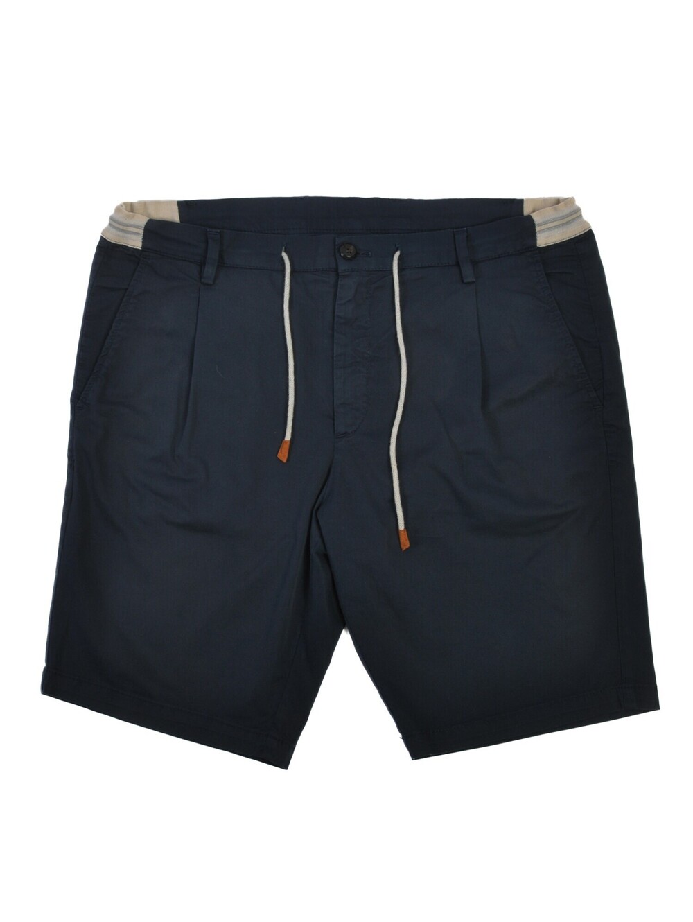 Eleventy Navy Blue Pleated Shorts 36 38977